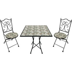 Camilla Table et Chaise Bistrot, 2 Chaises 1 Table, Ensemble Bistro Extérieur, Mosaique Rose Romantique - Salon de Jardin Bistrot, Table Bistrot pour