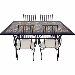 Préparez votre espace extérieur à la romance avec l'ensemble bistrot en mosaïque AXI Leonie pour le jardin, la terrasse ou le ...