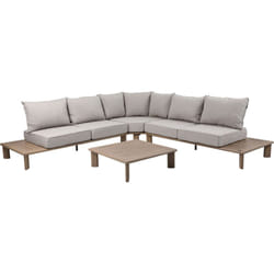AXI Avery Salon de Jardin, Angle, Table Basse, Aspect Bois, Beige Salon de jardin avec table - Structure en aluminium thermolaqué - 5 personnes