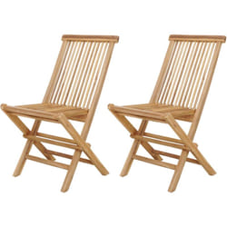 AXI - Jules Chaises de jardin Lot de 2 Chaises de Jardin Pliables, couleur Marron, 100 % teck 2 personnes Idéale pour le jardin, la terrasse ou même