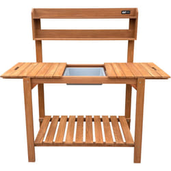 AXI - Table de rempotage, avec plan de travail coulissant, marron Table de jardinage fsc 100 % bois de pruche - Espace de rangement pour le