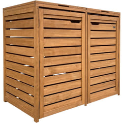 Lex Cache Poubelle en Bois Marron - Abri poubelle pour 2 conteneurs - Max. 240L - Abri Poubelle Extérieur avec Excellente Ventilation - AXI