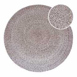 AXI Corfu Tapis dextérieur rond marron - Tapis jardin extérieur/intérieur - Tapis balcon fabriqué à partir de bouteilles en P ...