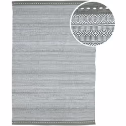 Donnez à votre jardin, balcon ou terrasse un look frais et moderne avec le tapis d'extérieur rectangulaire AXI Rhodos. Ce tap ...