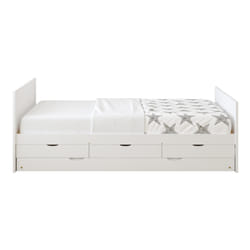 Sunny Eli Lit Gigogne avec 3 Tiroirs de Rangement Blanc – Lit Gigogne 2 Places pour Chambre Enfant - Sans Matelas - 2065 X 97 X 75