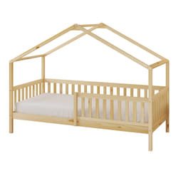 Sunny Kae Lit Cabane Avec Barrière De Sécurité, Beige - Lit Cabane Au Sol - Sans Matelas - 207 X 96 X 156,5 Cm Pour Matelas : 90 X 200 Cm