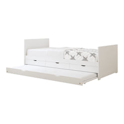 Sunny Eli Lit Gigogne Avec 3 Tiroirs, Blanc Lit 2 Places Pour Chambre Enfant - Matelas Hybride 90 X 200 Inclus (14 Cm, Mousse Hybride, Housse En Polyester) Dimensions Totales: 206 X 97 X 75 Cm