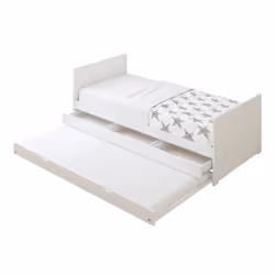 Sunny Eli Lit Gigogne Avec 3 Tiroirs, Blanc Lit 2 Places Pour Chambre Enfant - Matelas Hybride 90 X 200 Inclus (14 Cm, Mousse Hybride, Housse En Polyester) Dimensions Totales: 206 X 97 X 75 Cm - Vue supplémentaire 2