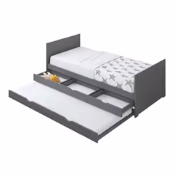 Sunny Eli Lit Gigogne avec 3 Tiroirs Gris Lit 2 Places pour Chambre Enfant - Matelas hybride 90 x 200 inclus (14 cm mousse - Vue supplémentaire 2