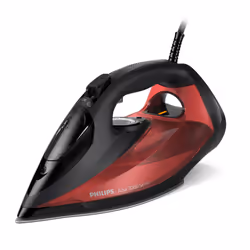 Philips 7000 series DST7022/40 Fer à vapeur HV noir/rouge, Fer à vapeur, Semelle SteamGlide Plus, 2 m, 250 g/min, Noir, Rouge ...