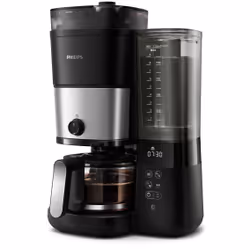 Philips All-in-1 Brew HD7900 Cafetière filtre avec broyeur intégré, Machine à café filtre, 1,25 L, Café en grains, Broyeur in ...