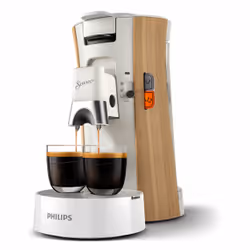 Senseo CSA240/05, Cafetière, 0,9 L, Dosette de café, 1450 W, Blanc, Bois