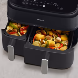 Philips 5000 series NA551/00 Friteuse à air chaud Double 9L 2750W Noir, Argent - Vue supplémentaire 7