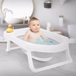 Baignoire bébé pliable - ECD GERMANY - Blanc/Gris - 33L - Pieds pliables