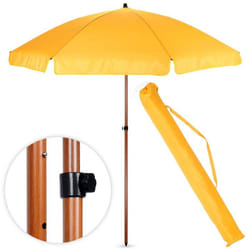 Parasol de jardin - Ambiance - 200 cm - UPF 50+ - Jaune - Pliant