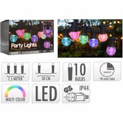 Guirlande lumineuse 10 boules LED colorées - PARTYLIGHTS La guirlande lumineuse PARTYLIGHTS est l'élément idéal pour illumine ...