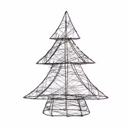 ECD Germany Arbre de Noël Décoratif à LED avec 30 LED Blanc Chaud 40 cm de Haut Métal Fonctionne avec Piles Décoration