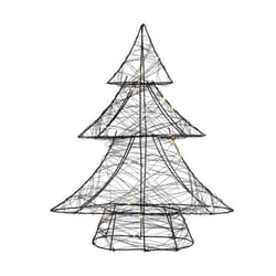 ECD Germany Arbre de Noël Décoratif à LED avec 30 LED Blanc Chaud 40 cm de Haut Métal Fonctionne avec Piles Décoration