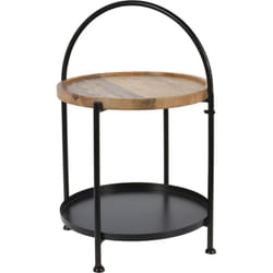 Ecd Germany - Table basse loft en métal ou en bois, avec poignée, dimensions 39 x 55 cm.