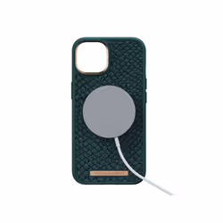 Njord byELEMENTS Salmon Leather Magsafe Case - iPhone 14 - Green