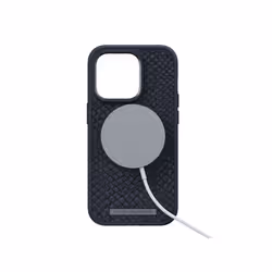 Njord byELEMENTS Salmon Leather Magsafe Case - iPhone 14 Pro - Black