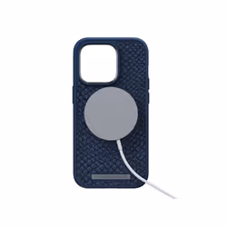 Njord byELEMENTS Salmon Leather Magsafe Case - iPhone 14 Pro -Blue