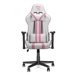 Chaise Gaming - RANQER - Felix - Ergonomique - Dossier réglable - Cuir PU - Blanc/Rose