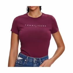 T-shirt Bordeaux Femme Tommy Hilfiger Linear