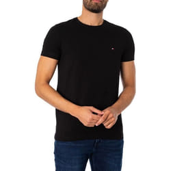 Tommy Hilfiger Pour des hommes T-shirt Core Stretch extra-fin Noir