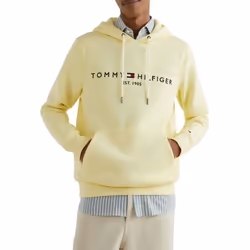 Sweat Tommy Hilfiger Logo Sweat à capuche Jaune Homme