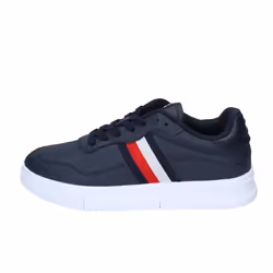 TOMMY HILFIGER Baskets Sneakers Homme Bleu Cuir EY85