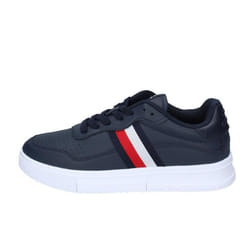 TOMMY HILFIGER Baskets Sneakers Homme Bleu Cuir EY85