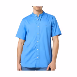 Chemisette Bleu Homme Tommy Hilfiger Flex Poplin Mao
