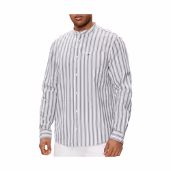 Chemise Manches Longues Bleu/Blanc Homme Tommy Hilfiger Mao Stripe Linen