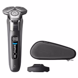 Philips SHAVER Series 8000 S8697/35 Rasoir électrique 100 % étanche, Rasoir rotatif, SkinIQ, Chrome, Batterie, Lithium-Ion (L ...