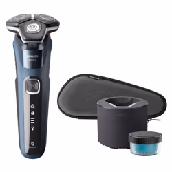 Philips SHAVER Series 5000 S5880/50 Rasoir électrique 100 % étanche, Rasoir rotatif, Acier inoxydable, Boutons, Noir, Bleu, L ...