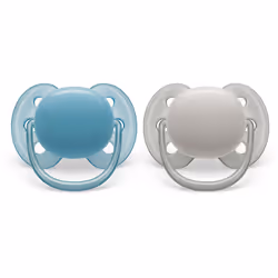 Philips AVENT SCF091/17 tétine pour bébé Sucette ultra souple Orthodontique Silicone Bleu, Gris