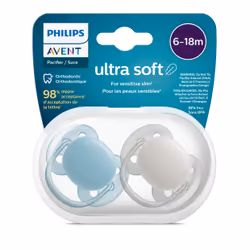 Philips AVENT SCF091/17 tétine pour bébé Sucette ultra souple Orthodontique Silicone Bleu, Gris