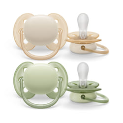 Philips AVENT SCF091/05 tétine pour bébé Sucette ultra souple Orthodontique Silicone Beige, Vert