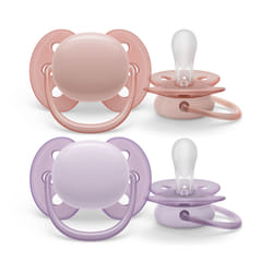 Philips AVENT SCF091/31 tétine pour bébé Sucette ultra souple Orthodontique Silicone Lilas, Rose