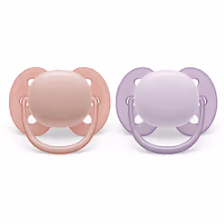 Philips AVENT SCF091/31 tétine pour bébé Sucette ultra souple Orthodontique Silicone Lilas, Rose