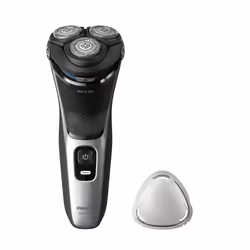 Philips Shaver 3000 Series S3143/00 Rasoir électrique 100 % étanche, Rasoir rotatif, SkinIQ, Noir, Argent, Batterie, Lithium- ...