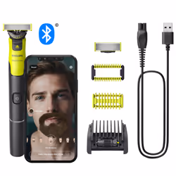 Philips OneBlade 360 with Connectivity QP4631/30 Visage + Corps, Batterie, Vert, Gris, Citron vert
