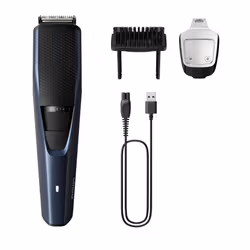 Philips BEARDTRIMMER Series 3000 BT3238/15 Tondeuse à barbe, Batterie, Noir, Bleu