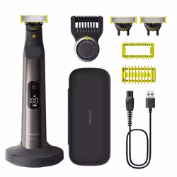 Philips OneBlade Pro 360 QP6652/35 Visage + Corps, Écran integré, Lavable, Batterie, Chrome