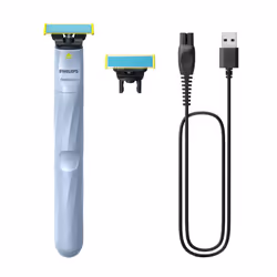 Philips OneBlade 1st Shave QP1324/30 First Shave, Rasoir à grille, OneBlade, Boutons, QP215, QP225, Bleu, Batterie
