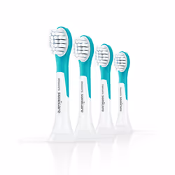 Philips Sonicare For Kids HX6034/90, 4 pièce(s), Bleu, Blanc, 3 mois, Doux, 62000 mouvements par minute, 3 an(s)