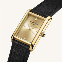 Montre femme - ROSEFIELD - Heirloom Champagne - Cuir noir - Quartz - Style chic