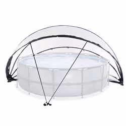 EXIT 30.75.18.70, Abri de piscine, Enrouleur de couverture mécanique, Piscine hors-sol, Piscine gonflable, Rond, Transparent, ...