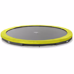 Le trampoline enterré EXIT Silhouette sports pour tous à partir de 14 ans est un trampoline rond avec un bord de protection v ...